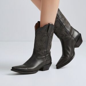 Durango Women’s Black Western Cowboy Boots Size 7M Leather